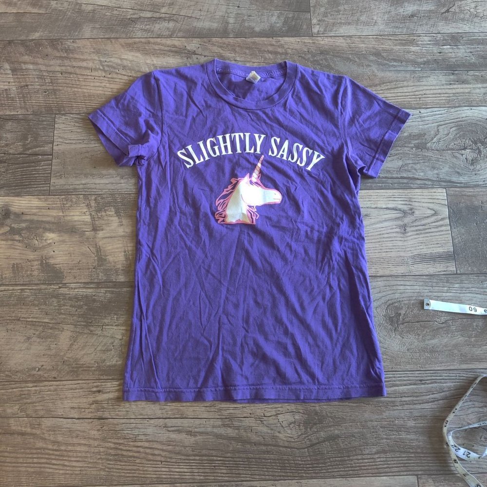 Classic Girl Slightly Sassy purple unicorn shirt
